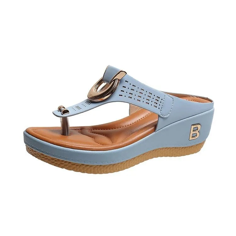 Summer Sandals Open-Toe Roman Platform Wedges Slides