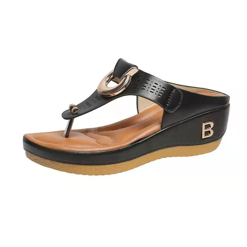 Summer Sandals Open-Toe Roman Platform Wedges Slides