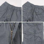 Summer Cargo Shorts Men's Capri Pants Below Knee Elastic Waist Plus Size