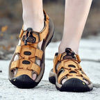 Closed-Toe Summer Non-Slip Sandals No Sweat Roman Contoured Beach Shoes