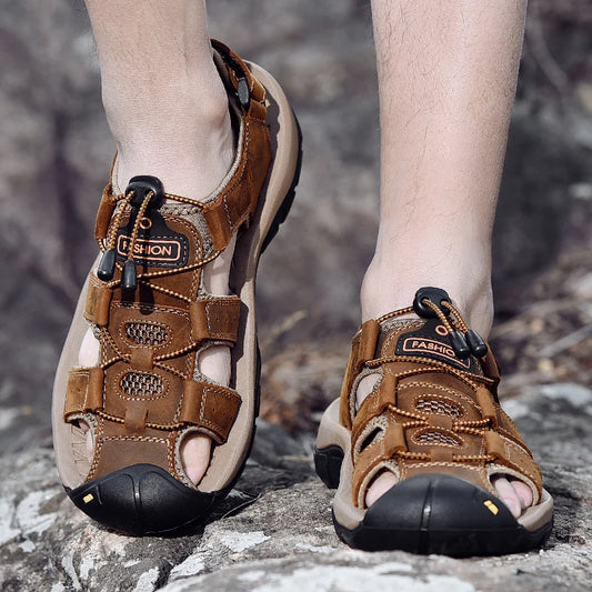 Closed-Toe Summer Non-Slip Sandals No Sweat Roman Contoured Beach Shoes-Keep Melbourne Marvellous Official Store
