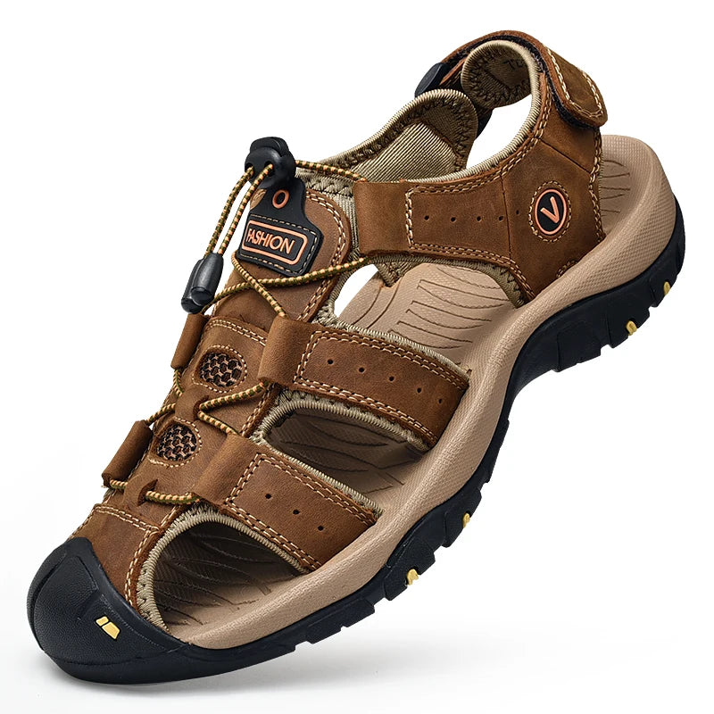 Closed-Toe Summer Non-Slip Sandals No Sweat Roman Contoured Beach Shoes-Keep Melbourne Marvellous Official Store
