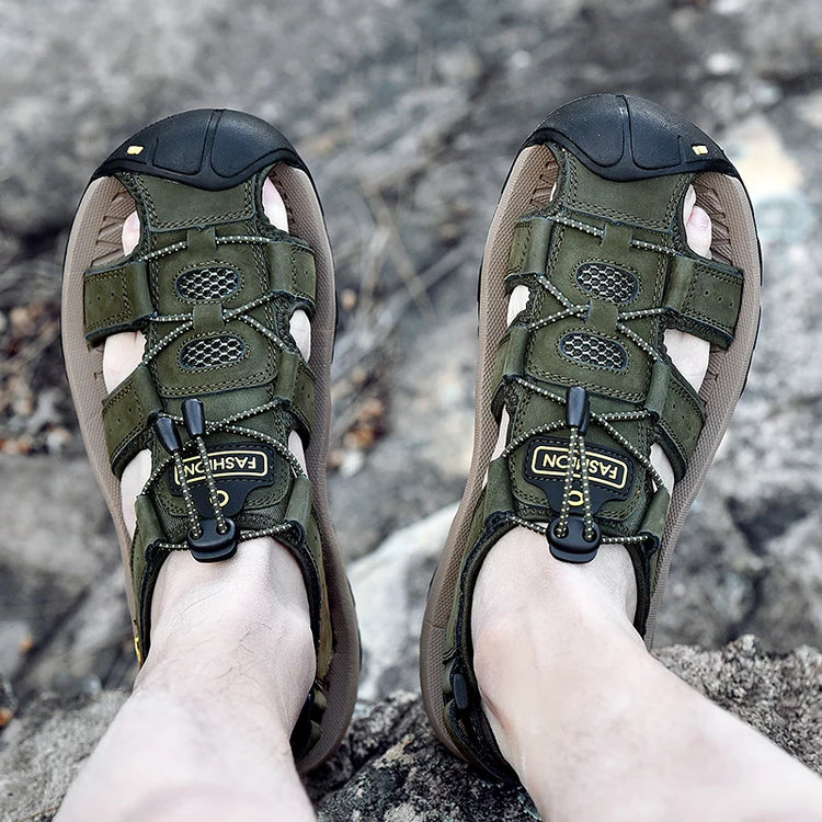 Closed-Toe Summer Non-Slip Sandals No Sweat Roman Contoured Beach Shoes-Keep Melbourne Marvellous Official Store