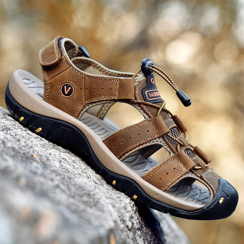 Closed-Toe Summer Non-Slip Sandals No Sweat Roman Contoured Beach Shoes-Keep Melbourne Marvellous Official Store