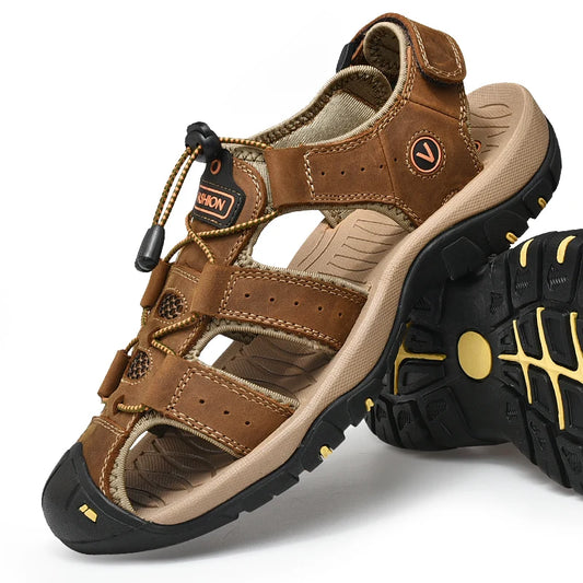 Closed-Toe Summer Non-Slip Sandals No Sweat Roman Contoured Beach Shoes-Keep Melbourne Marvellous Official Store