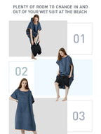 Surf Poncho Quick-Dry Towel Hoodie Microfiber Beach Changing Robe