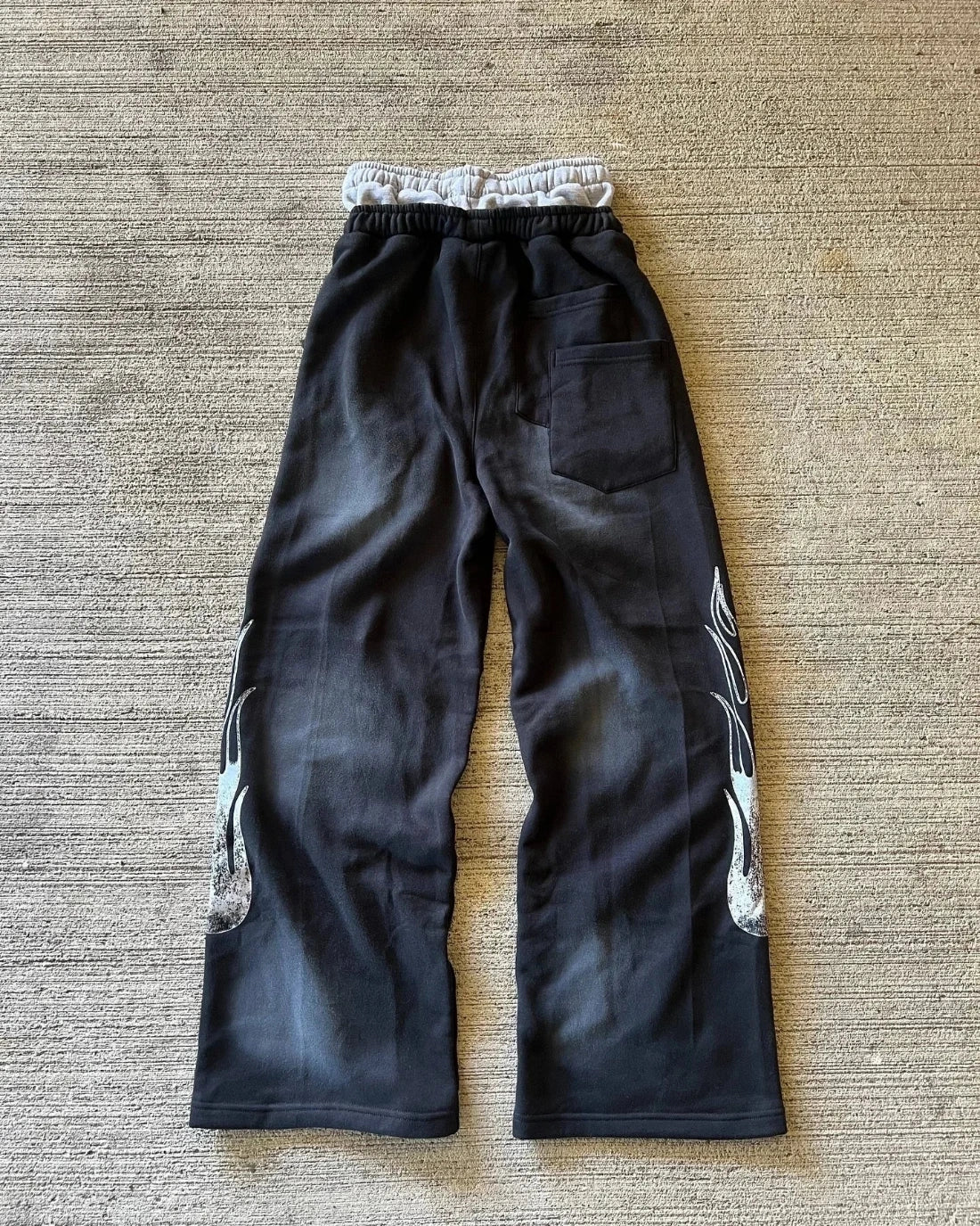Sweatpants Double Layer Waist Baggy Barrel Y2K Pants Gothic KASH Patch