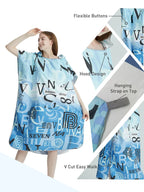 Surf Poncho Quick-Dry Towel Hoodie Microfiber Beach Changing Robe