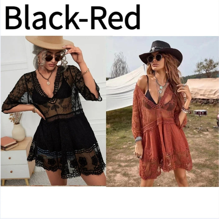 Swimwear Cover Up Bikini Resort Dress Summer Beach Tunic Sundress