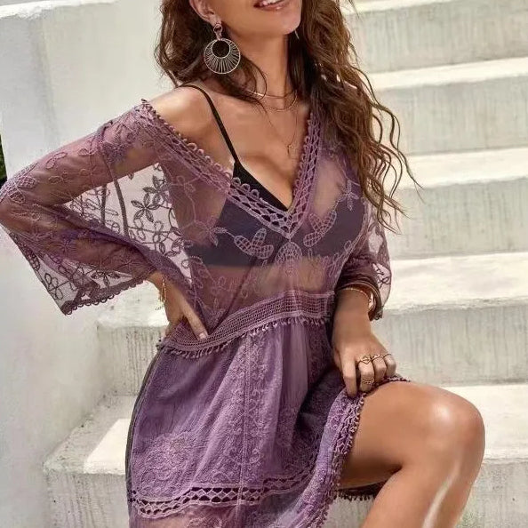 Swimwear Cover Up Bikini Resort Dress Summer Beach Tunic Sundress