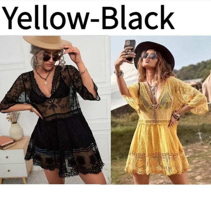 Swimwear Cover Up Bikini Resort Dress Summer Beach Tunic Sundress