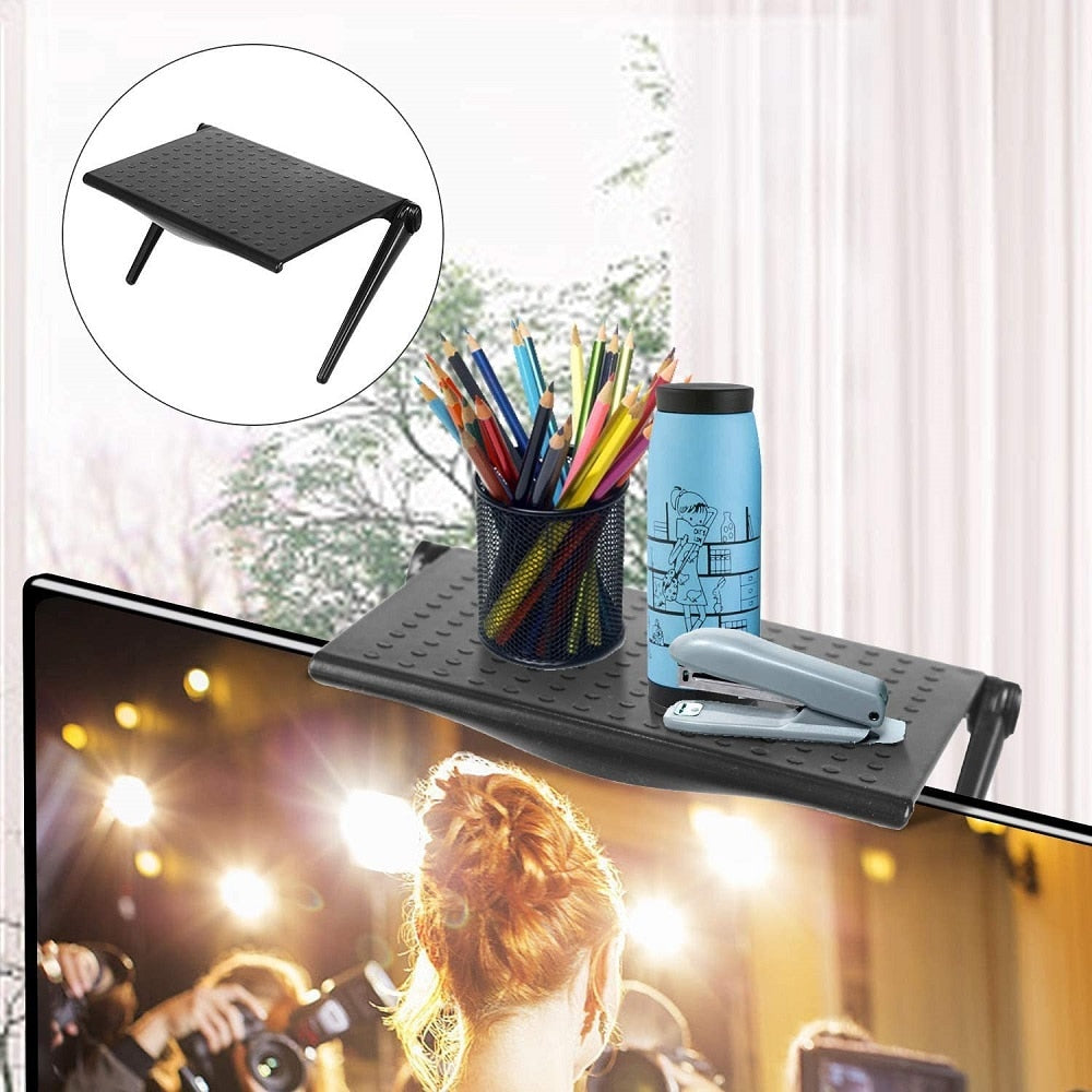 TV & Monitor Shelf Stand Organiser Desk Home Storage
