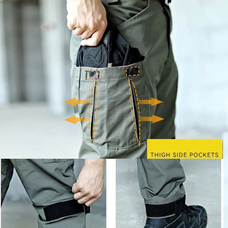Tactical Camo Cargo Pants Workwear PPE Reinforced Knee Padding