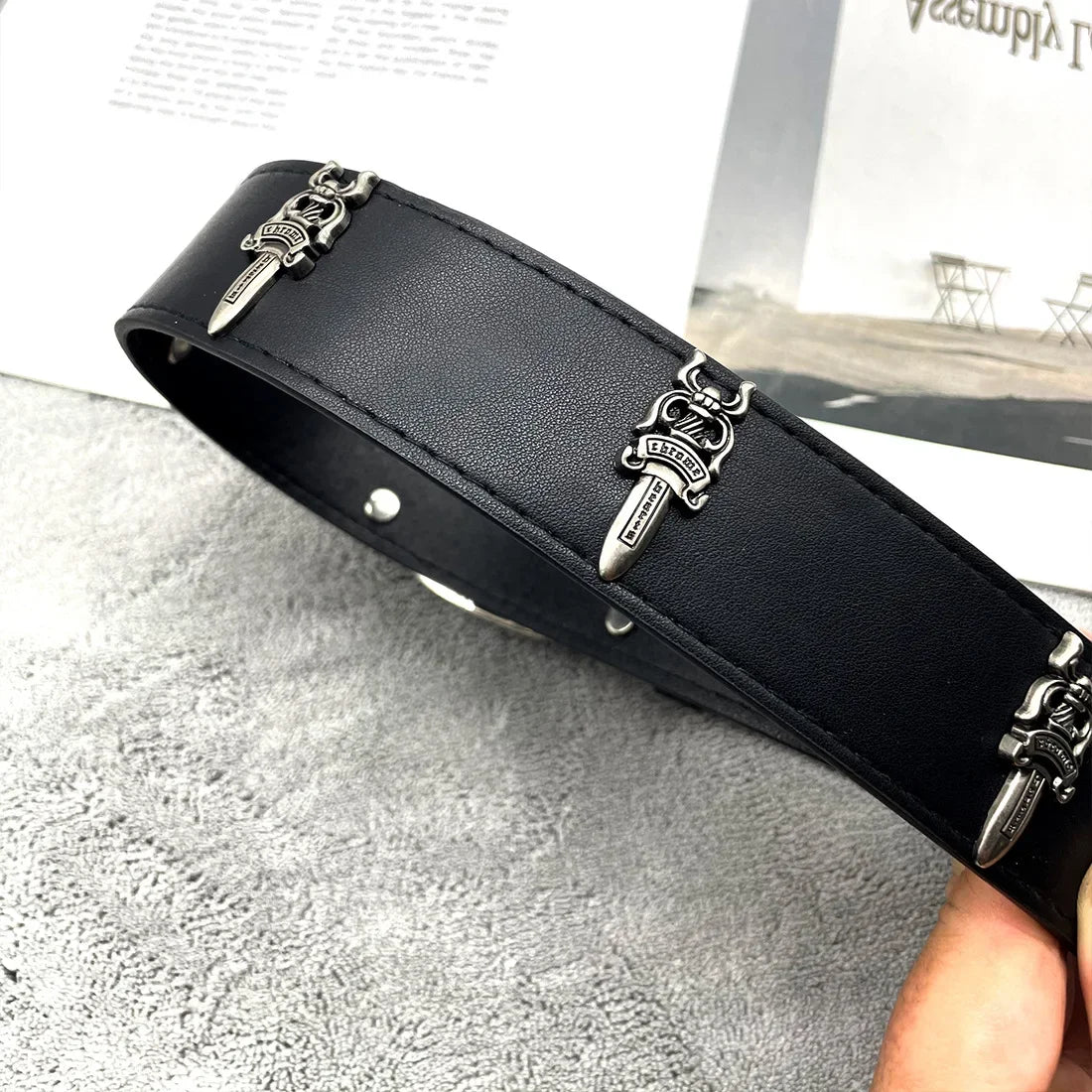 The Dagger Cross | Vintage Gothic Chrome Hearts Buckle Belt