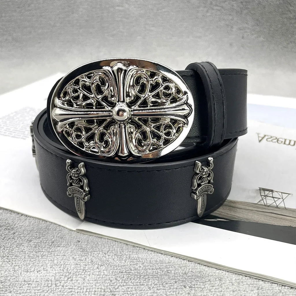 The Dagger Cross | Vintage Gothic Chrome Hearts Buckle Belt