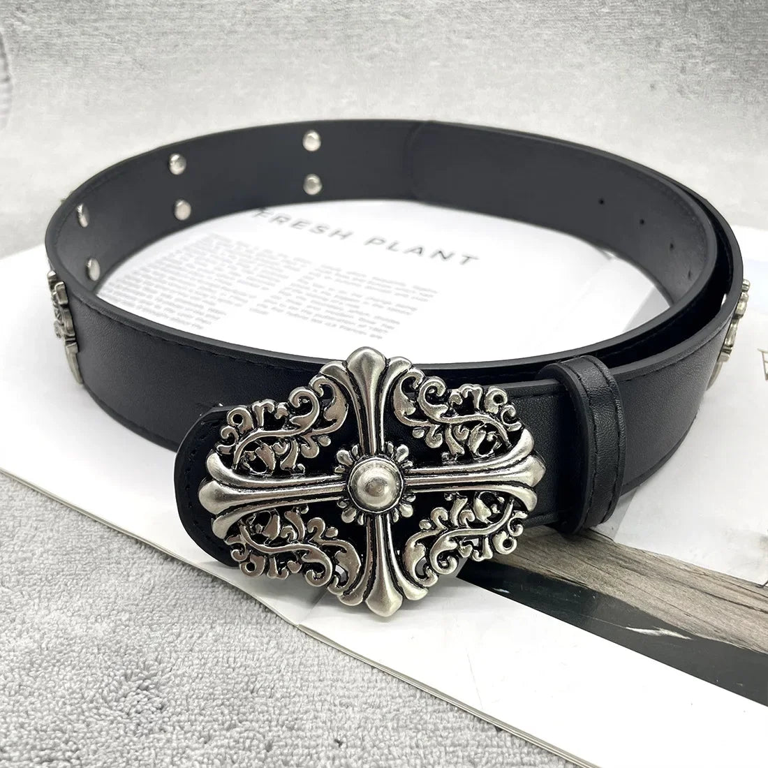 The Dagger Cross | Vintage Gothic Chrome Hearts Buckle Belt