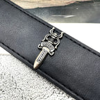 The Dagger Cross | Vintage Gothic Chrome Buckle Belt
