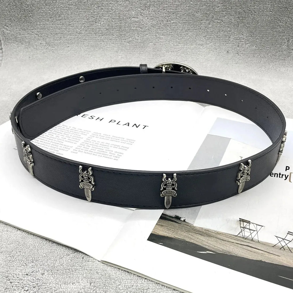 The Dagger Cross | Vintage Gothic Chrome Hearts Buckle Belt