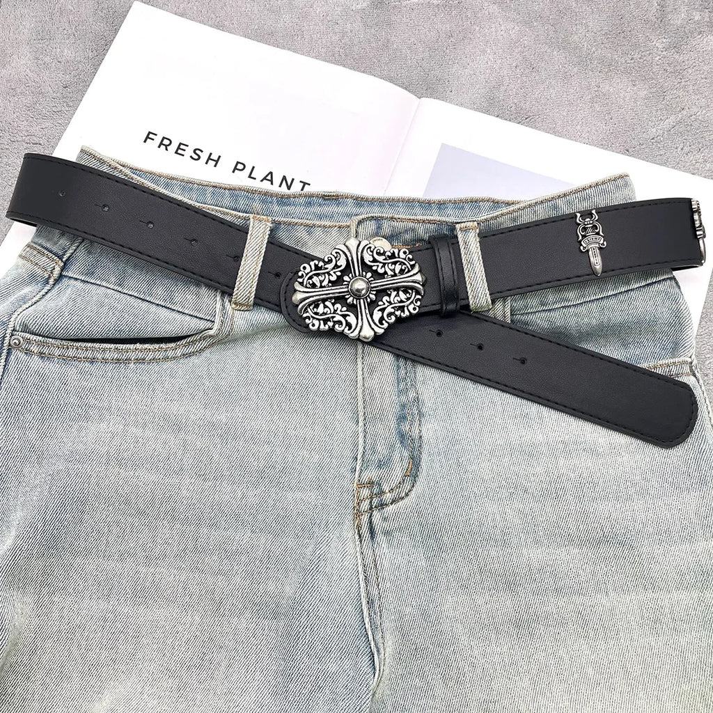 The Dagger Cross | Vintage Gothic Chrome Hearts Buckle Belt