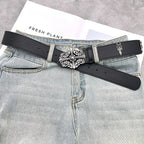 The Dagger Cross | Vintage Gothic Chrome Buckle Belt