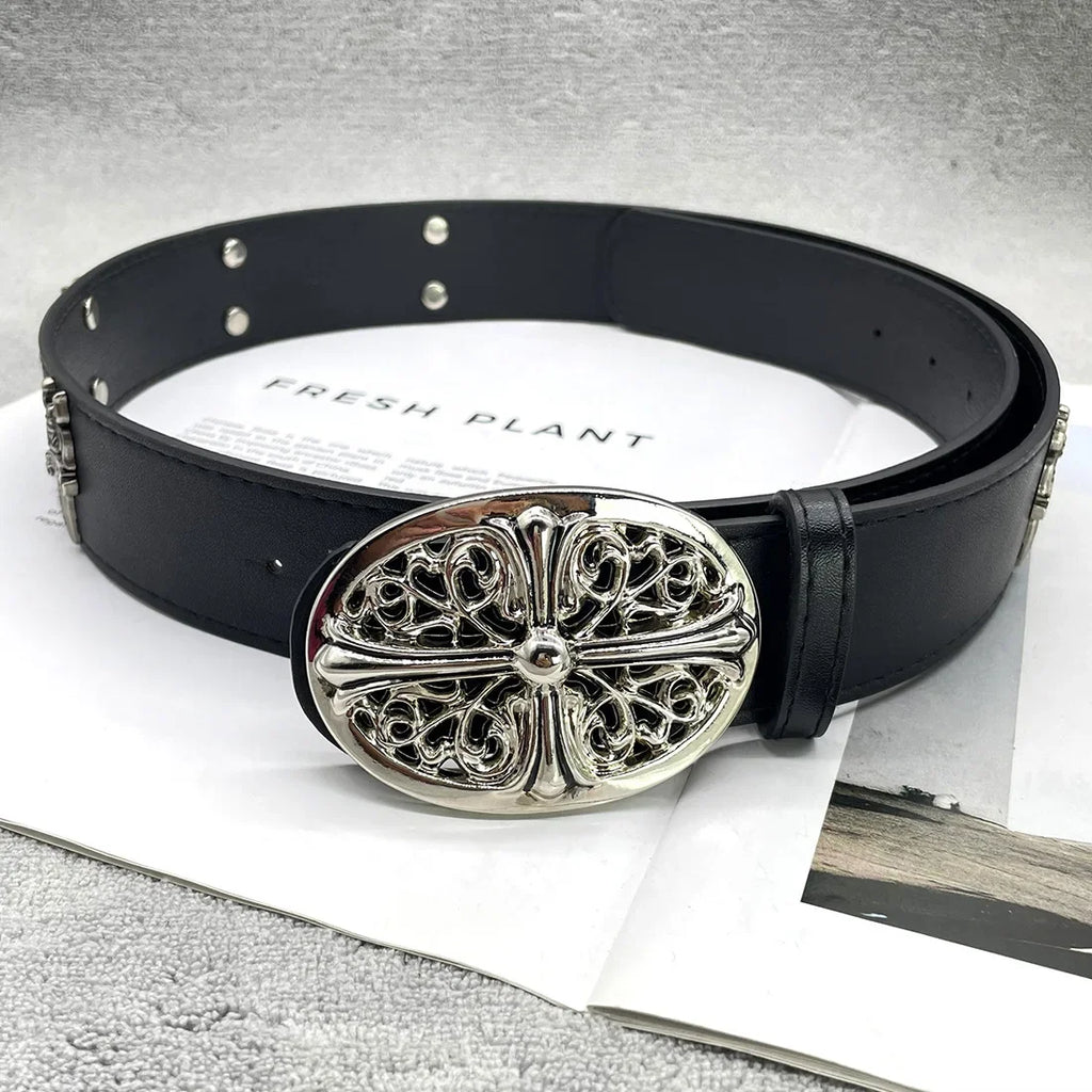 The Dagger Cross | Vintage Gothic Chrome Hearts Buckle Belt