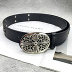 The Dagger Cross | Vintage Gothic Chrome Buckle Belt