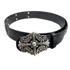 The Dagger Cross | Vintage Gothic Chrome Buckle Belt