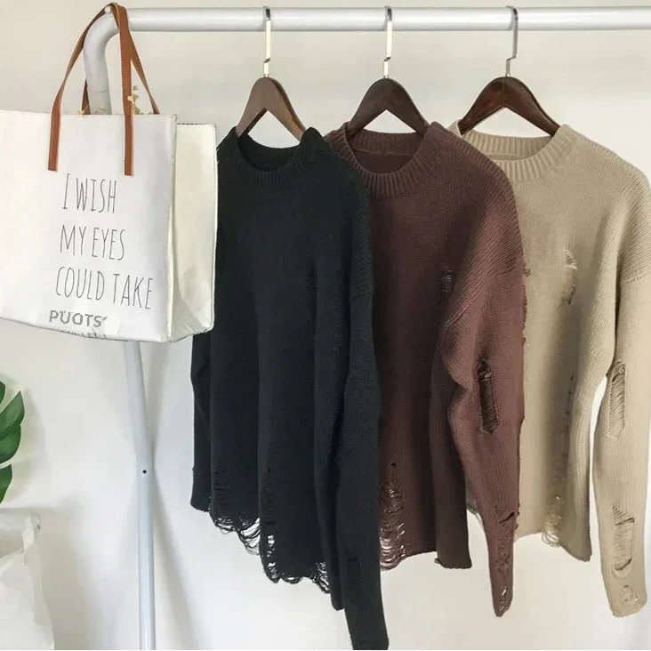 Thrashed Sweater Vintage Emo Pullover