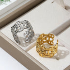 Three Chain Ring Open Adjustable Chrome Titanium Steel