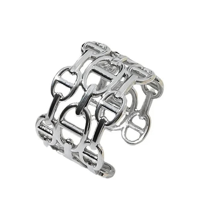 Three Chain Ring Open Adjustable Chrome Titanium Steel