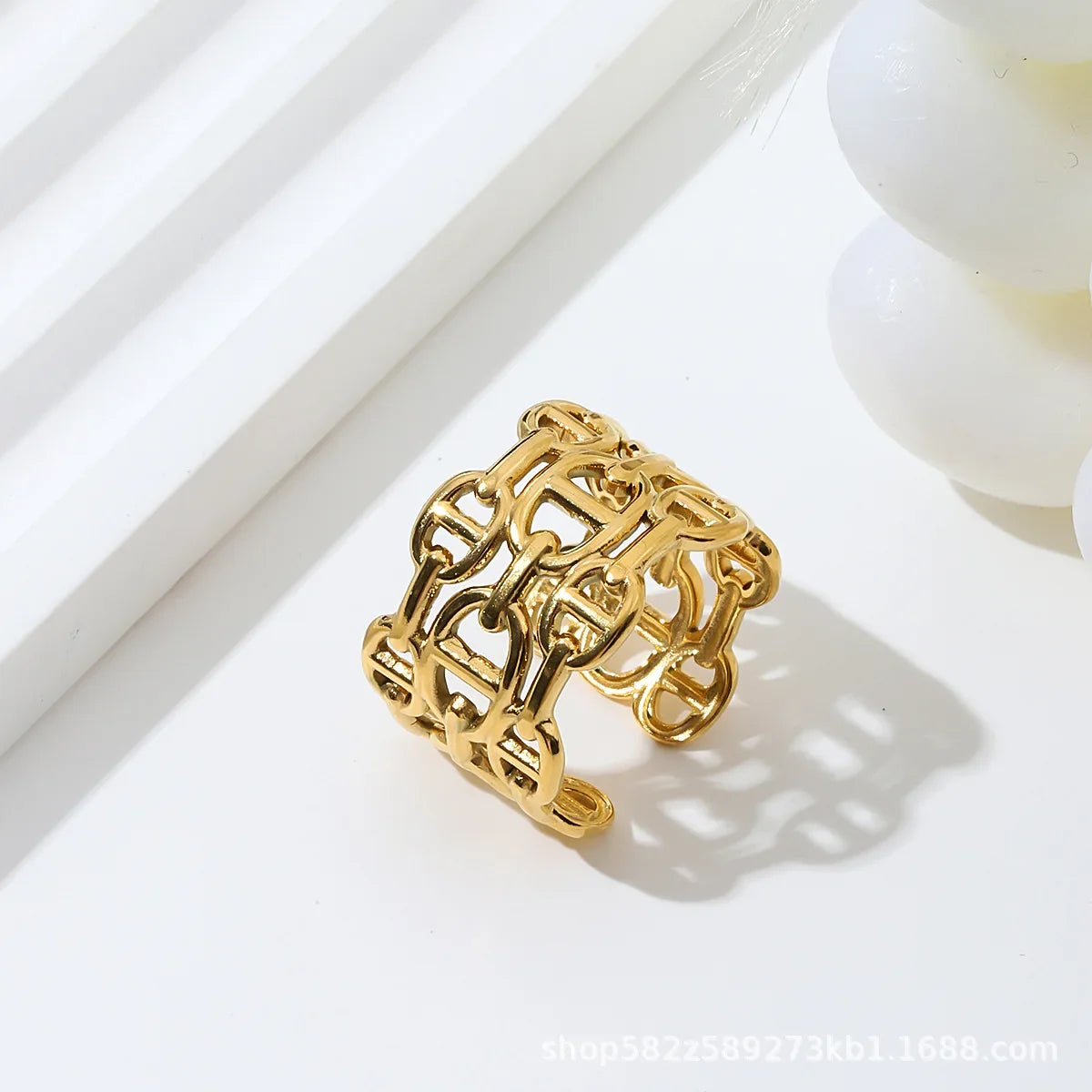 Three Chain Ring Open Adjustable Chrome Titanium Steel