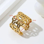 Three Chain Ring Open Adjustable Chrome Titanium Steel