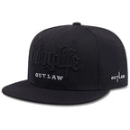 Black cap with 'Thug Life Outlaw' branding on a white background
