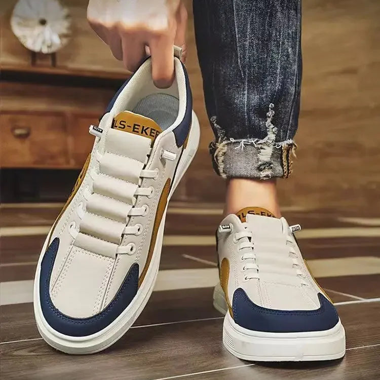 AIR Leather Slip-On Sneakers Leather Low-Cut Casual Runners Elastic Laces-Keep Melbourne Marvellous Official Store
