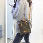 Tote Crossbody Handbag Plush Fluffy Faux-Fur-Wool Shoulder Bag Purse