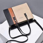 Tote Work Office Handbag Patchwork Design With Shoulder Strap