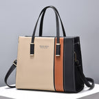Tote Work Office Handbag Patchwork Design With Shoulder Strap