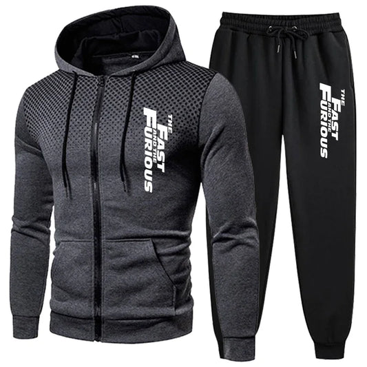 Gym Tracksuit 2pcs Set Fast Furious Hoodie Sweats Workout Outfit-Keep Melbourne Marvellous Official Store