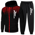 Gym Tracksuit 2pcs Set Fast Furious Hoodie Sweats Workout Outfit