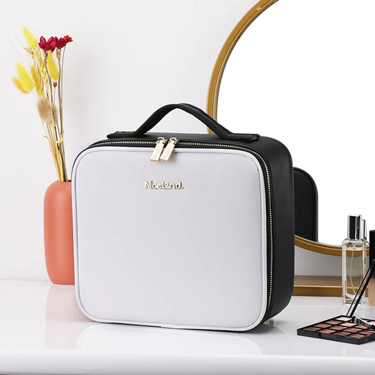 Deluxe Travel Makeup Bag Portable Cosmetics Two-Level Beauty Case with LED Mirror-Keep Melbourne Marvellous Official Store