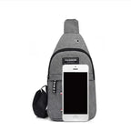 Shoulder Sling Bag Fanny Pack with Security Headphone Slot