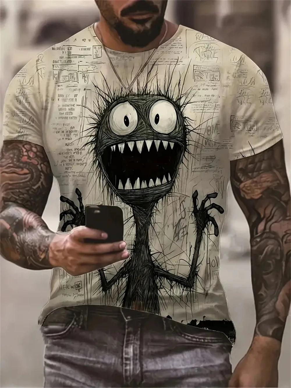 3D Printed Funny Graphic Urban Design T-shirt