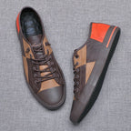 Soft Sneakers with Elastic No-Tie Laces Funky Patchwork Design