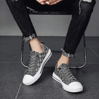 Patterned Canvas Sneakers Lightweight Casual Low Tops