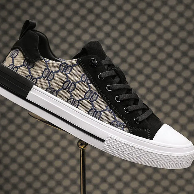 Patterned Canvas Sneakers Lightweight Casual Low Tops