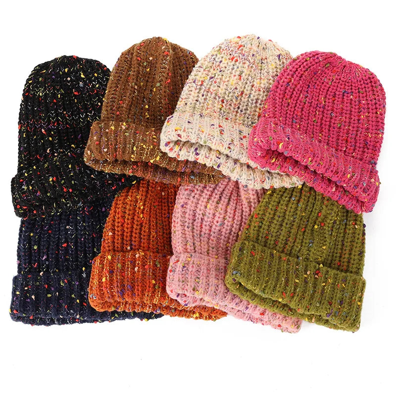 Trendy Mixed Color Knit Beanie