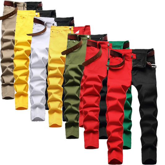 Two-Tone Denim Rockstar Patchwork Different Coloured Party Pants