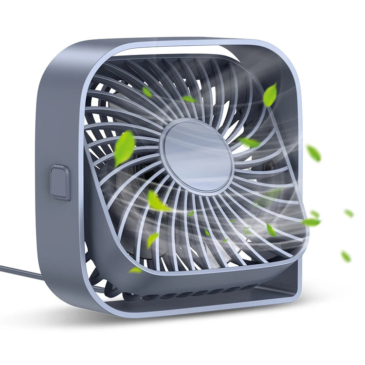 Mini Cooling Desk Fan Quiet USB Three-Speed 360° Adjustable Wind Flow