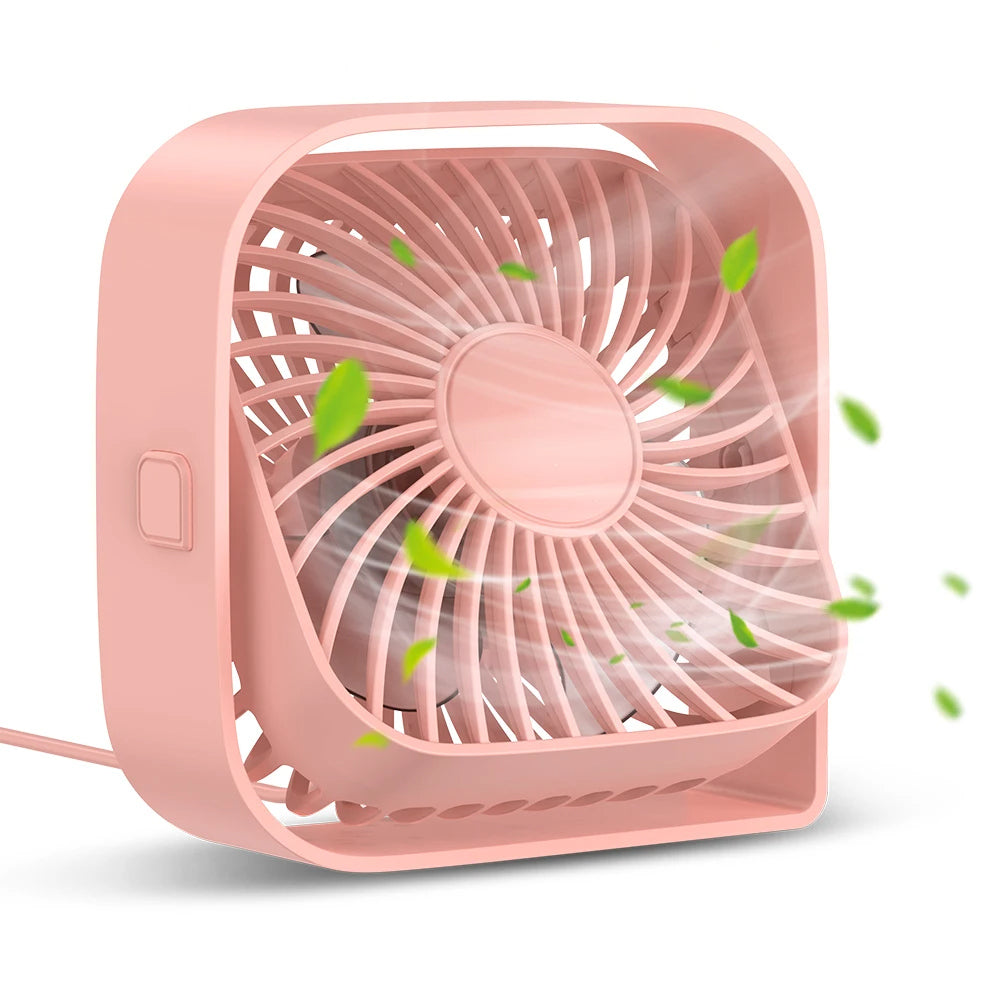 Mini Cooling Desk Fan Quiet USB Three-Speed 360° Adjustable Wind Flow