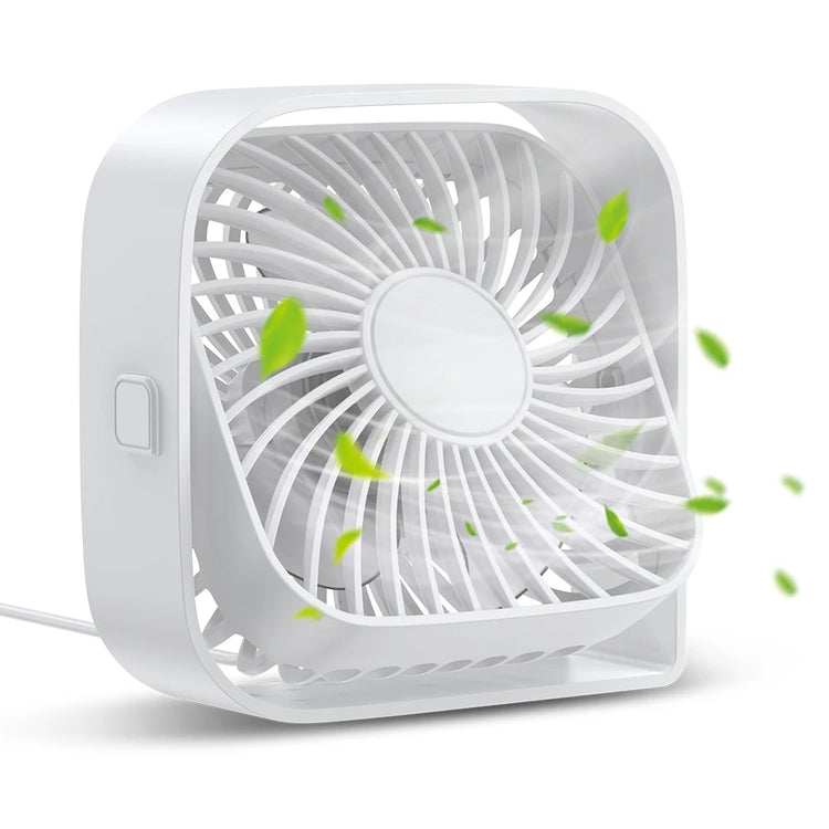 Mini Cooling Desk Fan Quiet USB Three-Speed 360° Adjustable Wind Flow